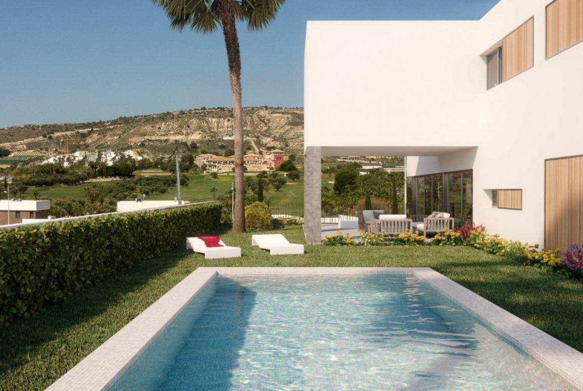 Luxurious Dinant design villa with private pool overlooking Finca Golf Resort in Costa Blanca.