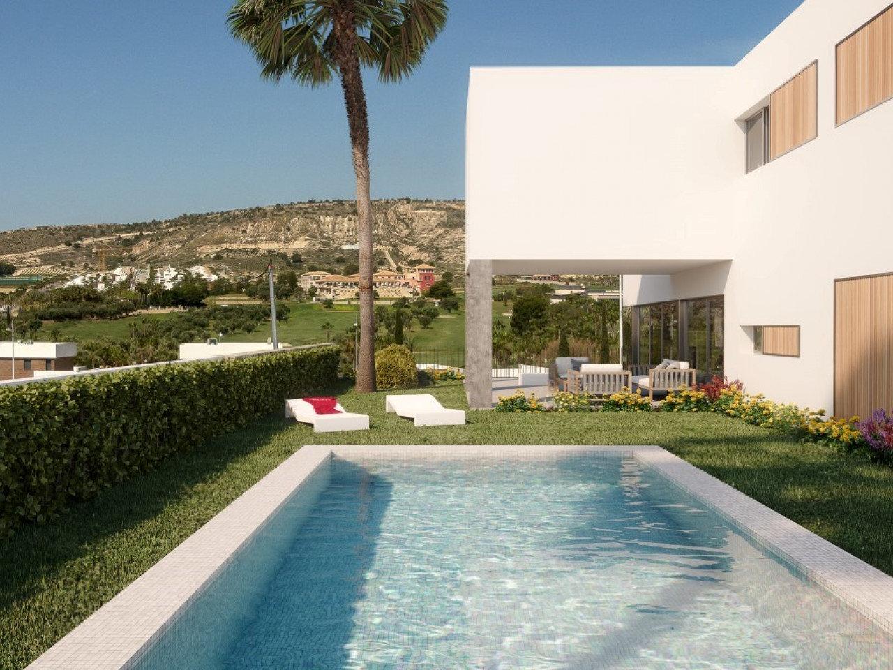 Luxurious Dinant design villa with private pool overlooking Finca Golf Resort in Costa Blanca.