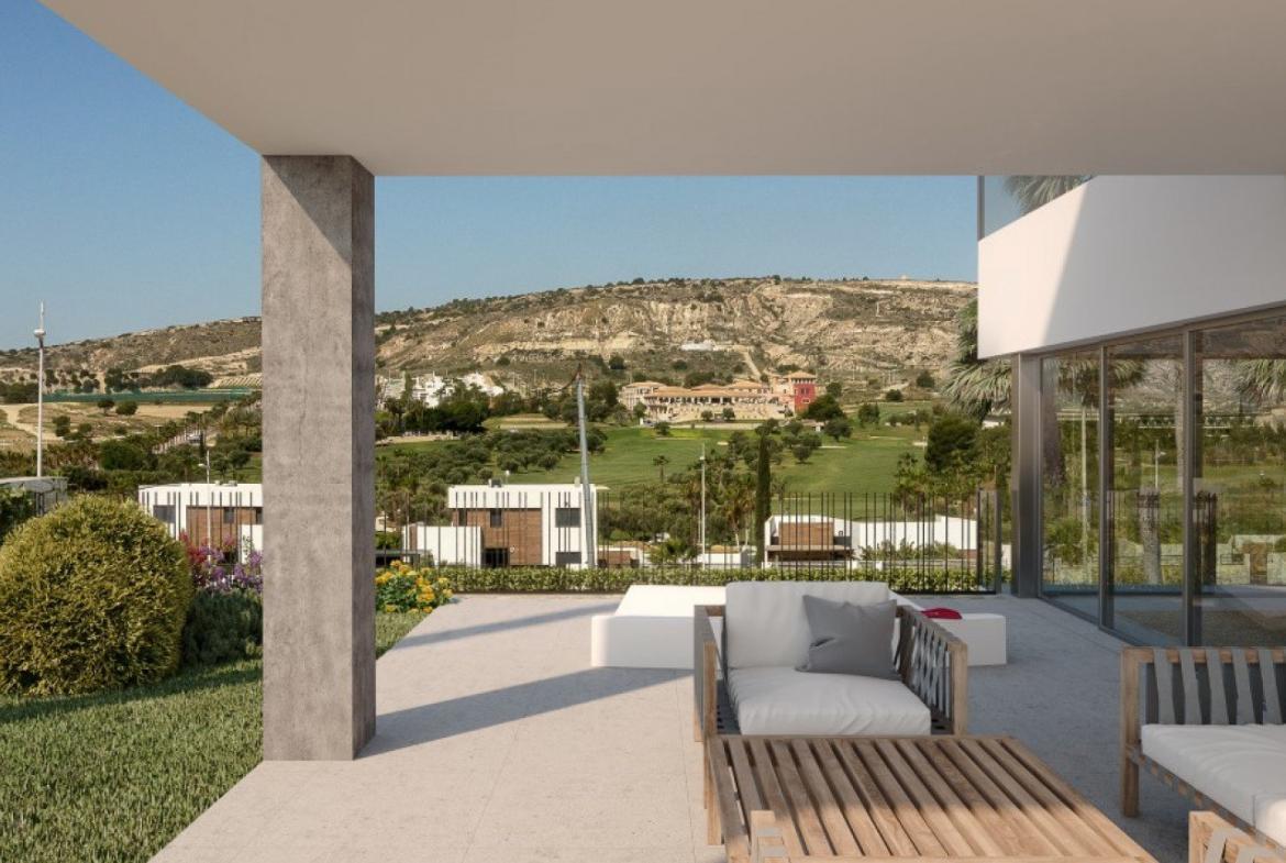 Luxurious Dinant design villa with private pool overlooking Finca Golf Resort in Costa Blanca.