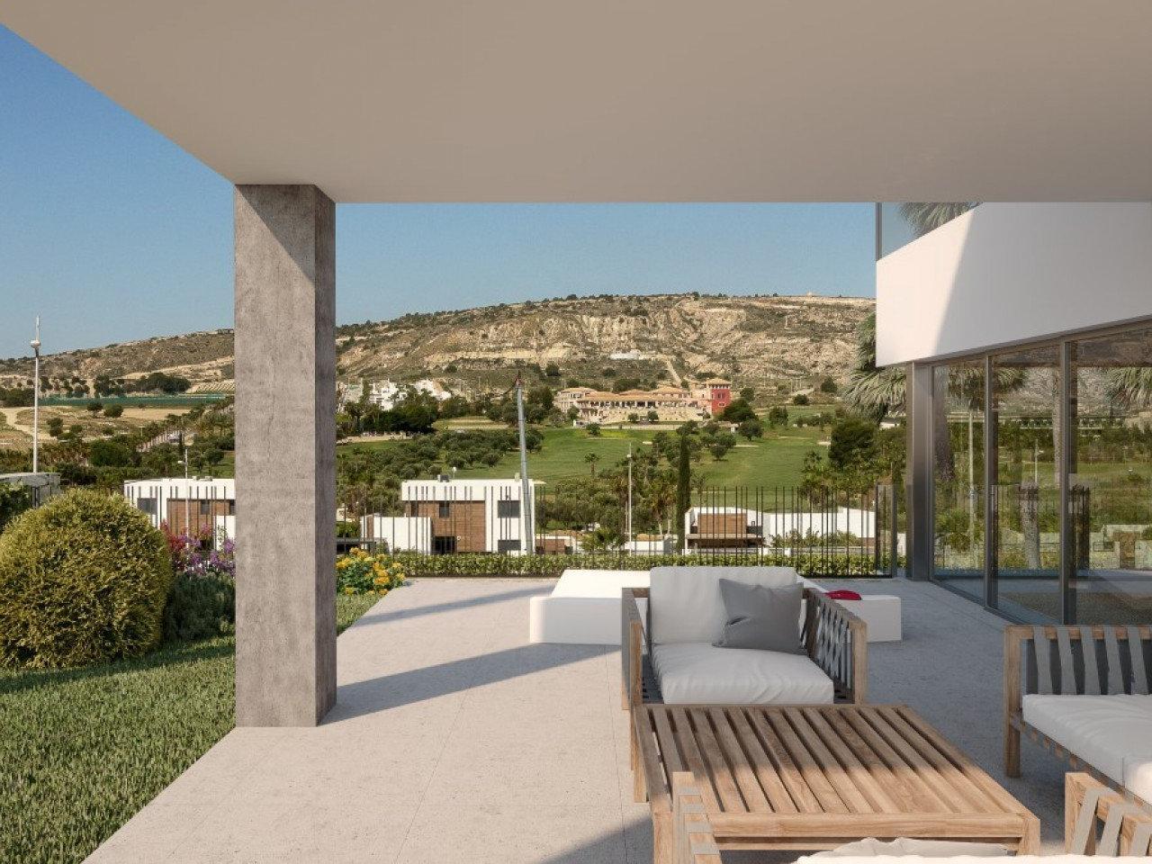 Luxurious Dinant design villa with private pool overlooking Finca Golf Resort in Costa Blanca.