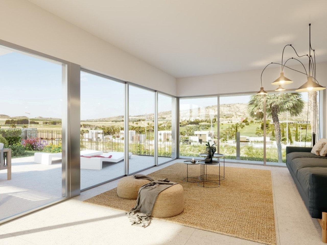 Luxurious Dinant design villa with private pool overlooking Finca Golf Resort in Costa Blanca.