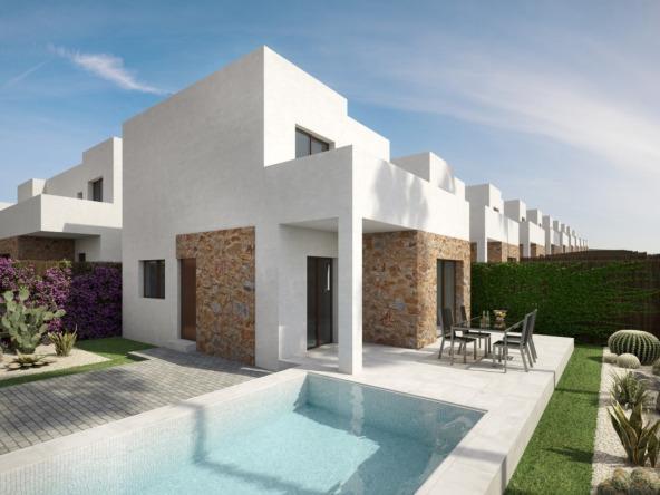 Semi-detached villas in Villamartin with views of the golf course and Mediterranean landscape.