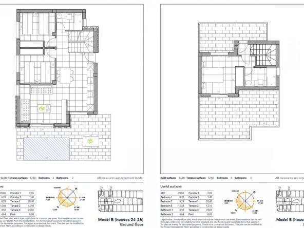 Semi-detached villas in Villamartin with views of the golf course and Mediterranean landscape.
