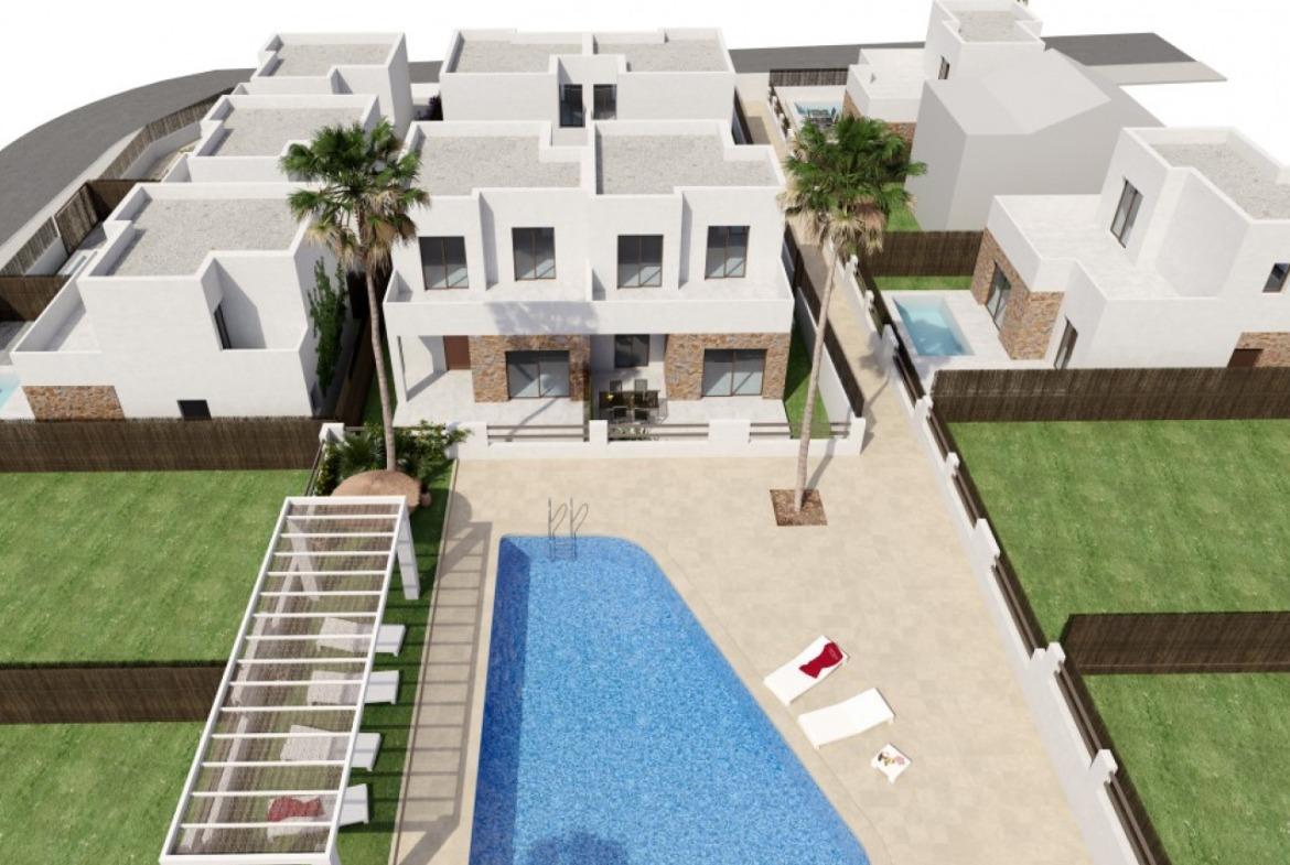 Semi-detached villas in Villamartin with views of the golf course and Mediterranean landscape.