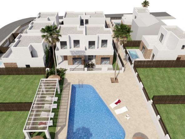 Semi-detached villas in Villamartin with views of the golf course and Mediterranean landscape.