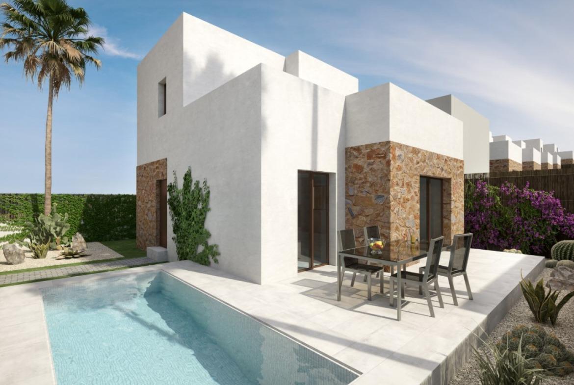 Semi-detached villas in Villamartin with views of the golf course and Mediterranean landscape.
