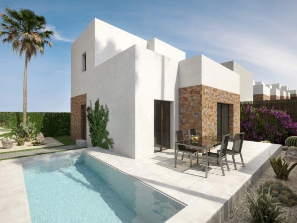 Semi-detached villas in Villamartin with views of the golf course and Mediterranean landscape.