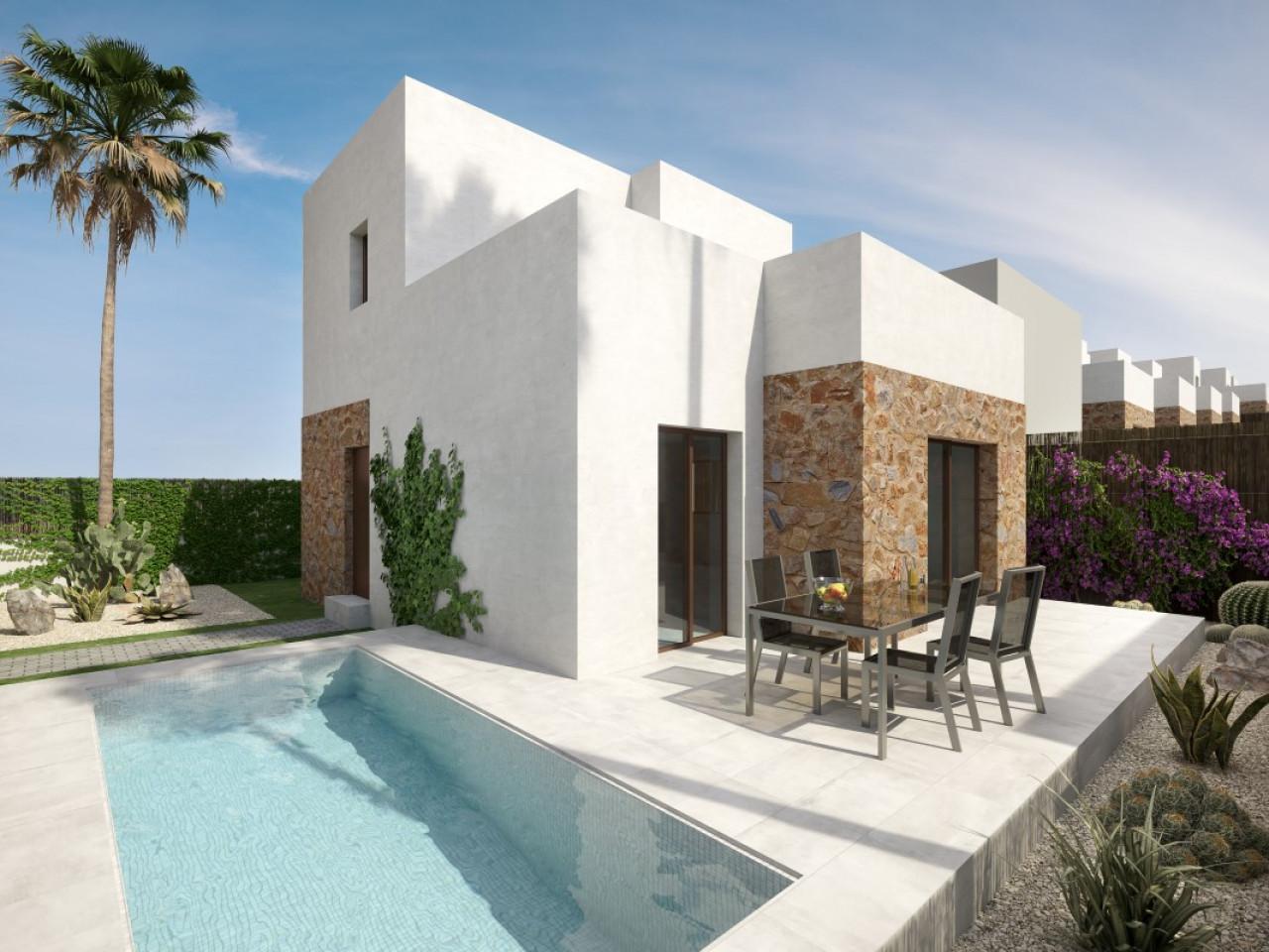 Semi-detached villas in Villamartin with views of the golf course and Mediterranean landscape.