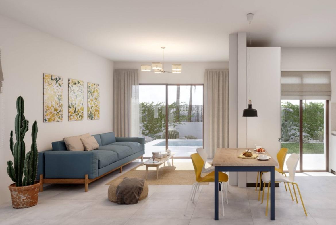 Semi-detached villas in Villamartin with views of the golf course and Mediterranean landscape.