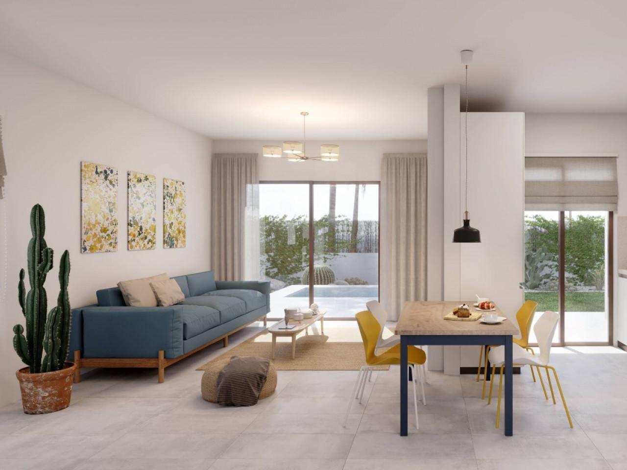 Semi-detached villas in Villamartin with views of the golf course and Mediterranean landscape.