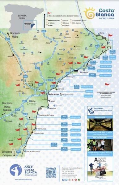 Costa Blanca Golf Map