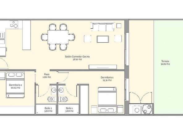 Luxury apartments with sea and mountain views in Finestrat, near golf courses.