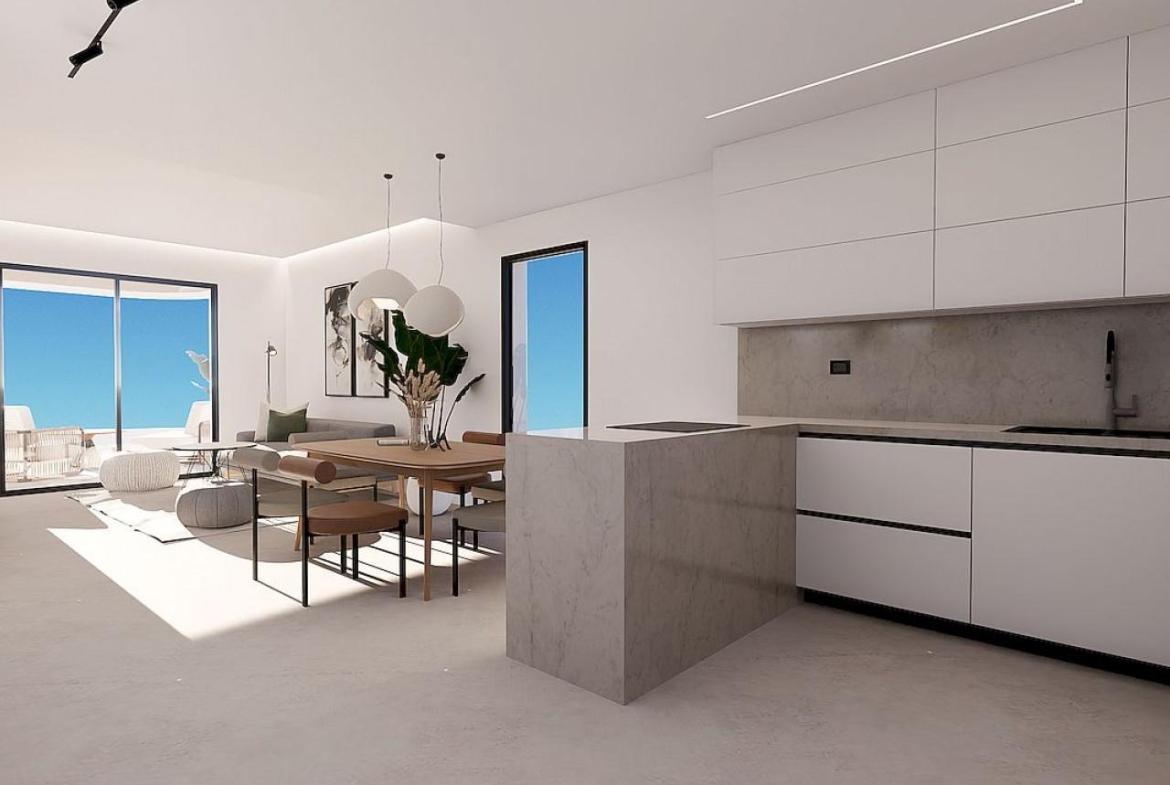 Luxury apartments with sea and mountain views in Finestrat, near golf courses.