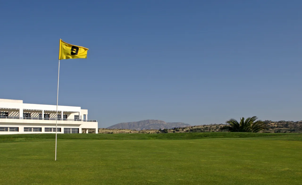 Beautiful golf course in Murcia, Spain, under sunny skies